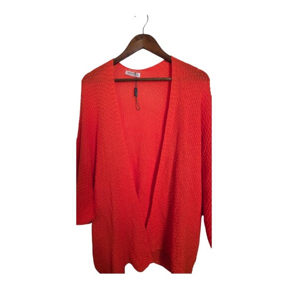 Galita Womens Cardigan Sweaters Open Front Knit Orange Small Oversized - Picture 3 of 15